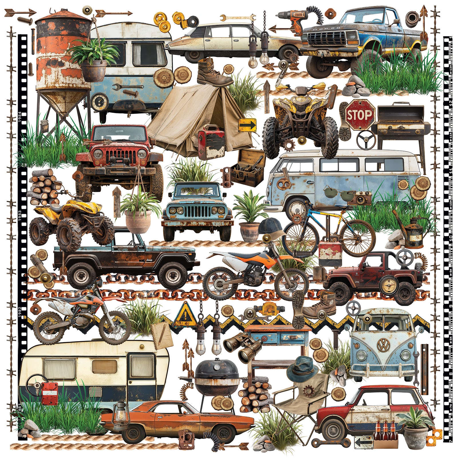 49 & Market Rust & Revs 2.0 Laser Cut Elements